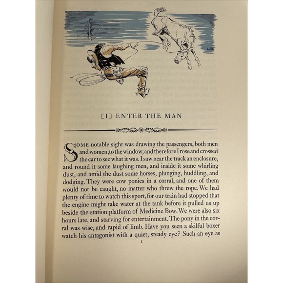 Vintage THE VIRGINIAN Heritage Press - Owen Wister 1951 with SANDGLASS Brochure - Picture 11 of 12